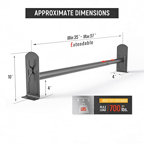 Universal 2 Bar Ladder Roof Rack Sandy Black Cap & Topper