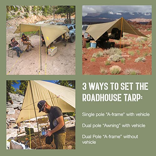 Slumberjack SJK Roadhouse Tarp, Khaki, Protects from Rain & Sun